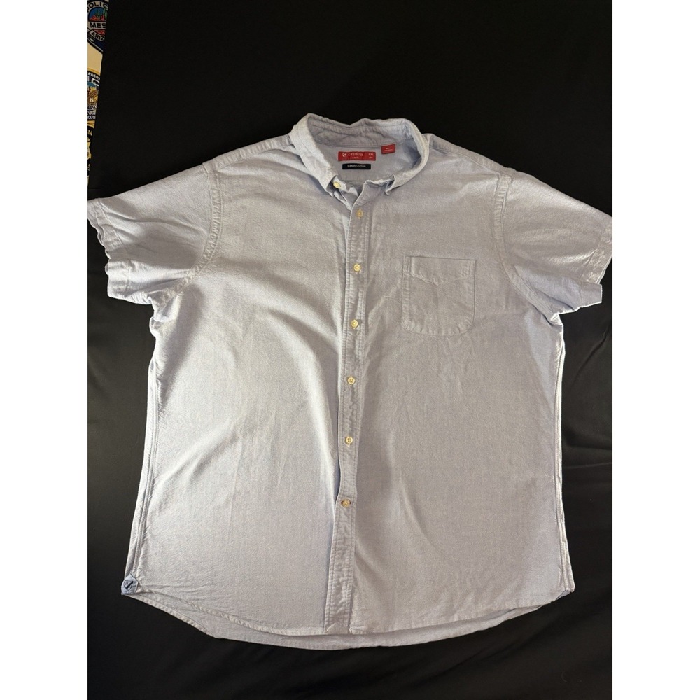 Cremieux Slim Fit Light Blue Men's Short Sleeve Shirt, XXL